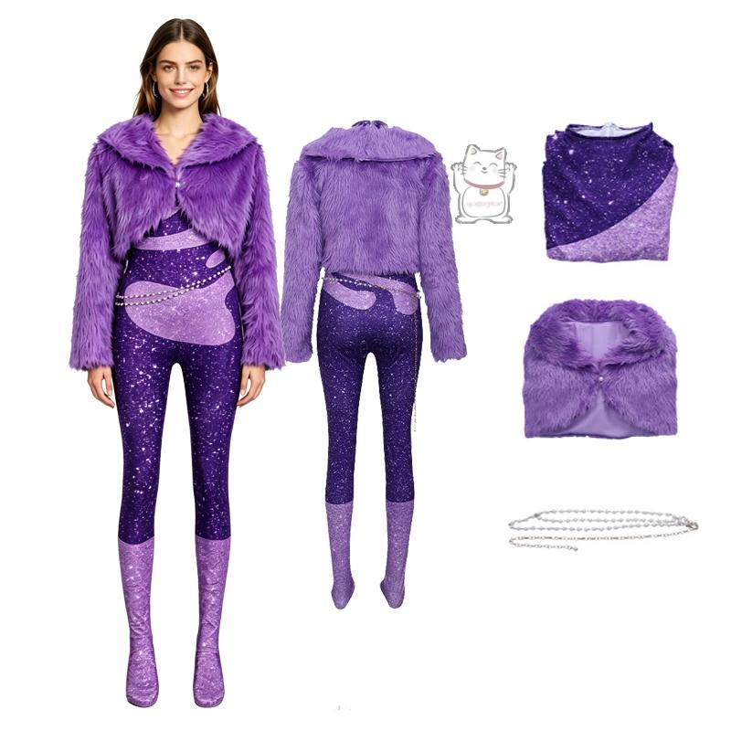 Anime Cosplay Jumpsuit - Anime Animal Party Shakira Fur Purple