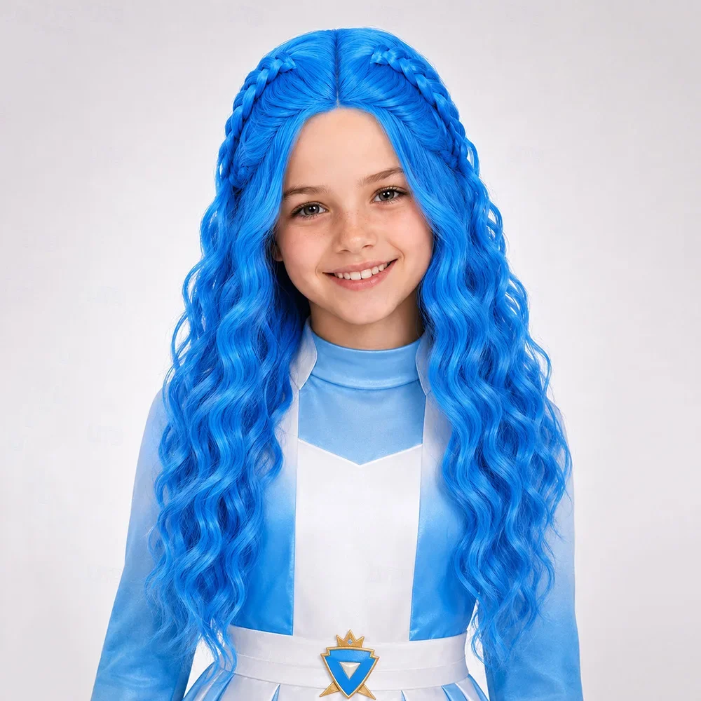 Synthetic Hair Long Wavy Blue  - Anime Cosplay Blue Hair review and price